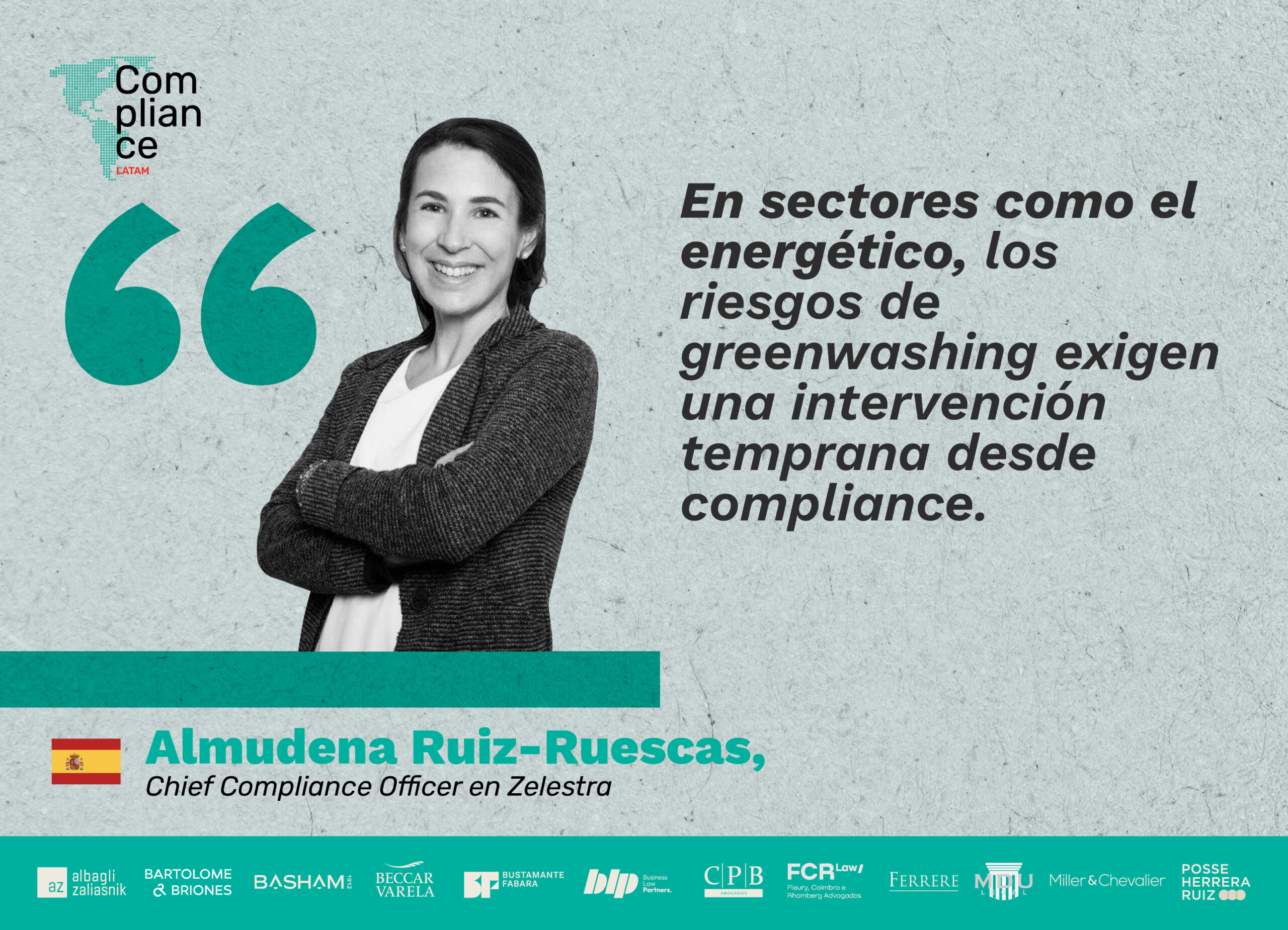 Almudena Ruiz-Ruescas, Chief Compliance Officer en Zelestra | En sectores como el energético, los riesgos de greenwashing exigen una intervención temprana desde compliance.