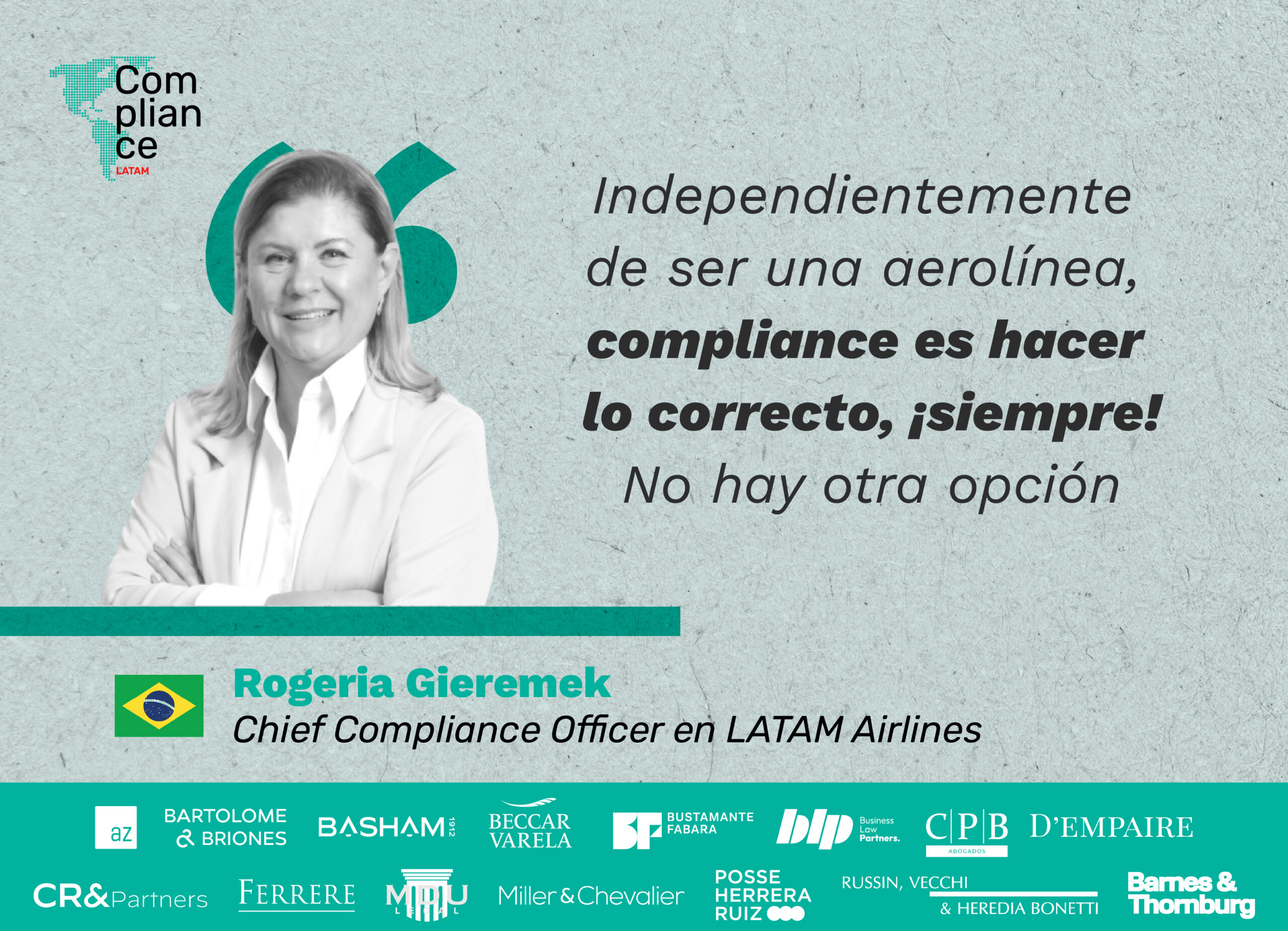 Sobrevolando los desafíos del compliance en la industria aérea, una conversación con Rogeria Gieremek de LATAM Airlines